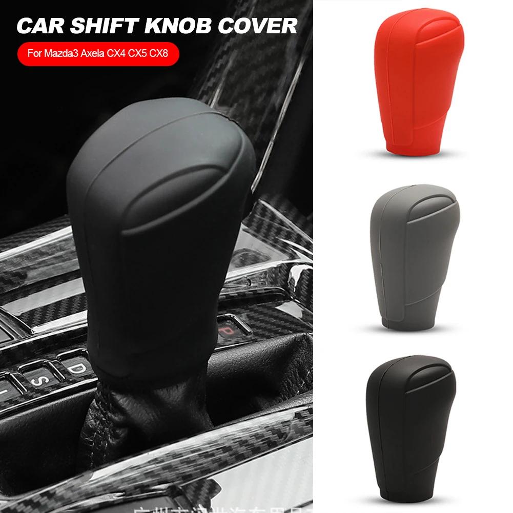 Silicone Car Case Gear Head Shift Collars Shift Knob Grips Cover Handbrake Decor Car Accessories for Mazda3 Axela CX4 CX5 CX8