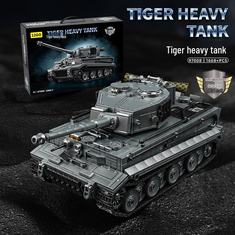 Tiger 97001 Heavy Tank Military Model Building Kit with Minifigures