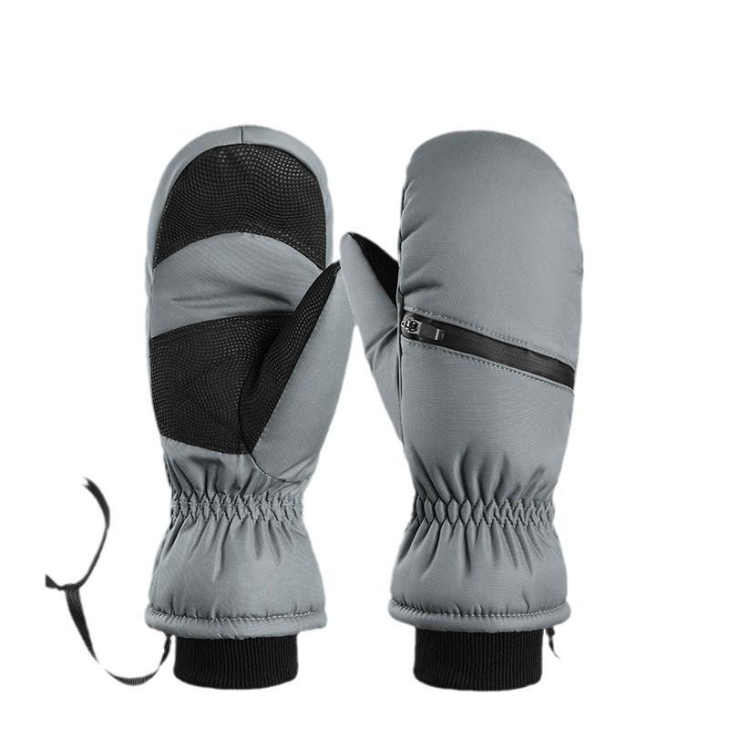 Winter Ski Gloves Unisex Thick Insulated Windproof Waterproof Short Fingerless Full-Finger Outdoor Sports