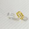 Double-Layer Gold Open-Face Women's Ring with Irregular Lines - Personalized Finger Ring