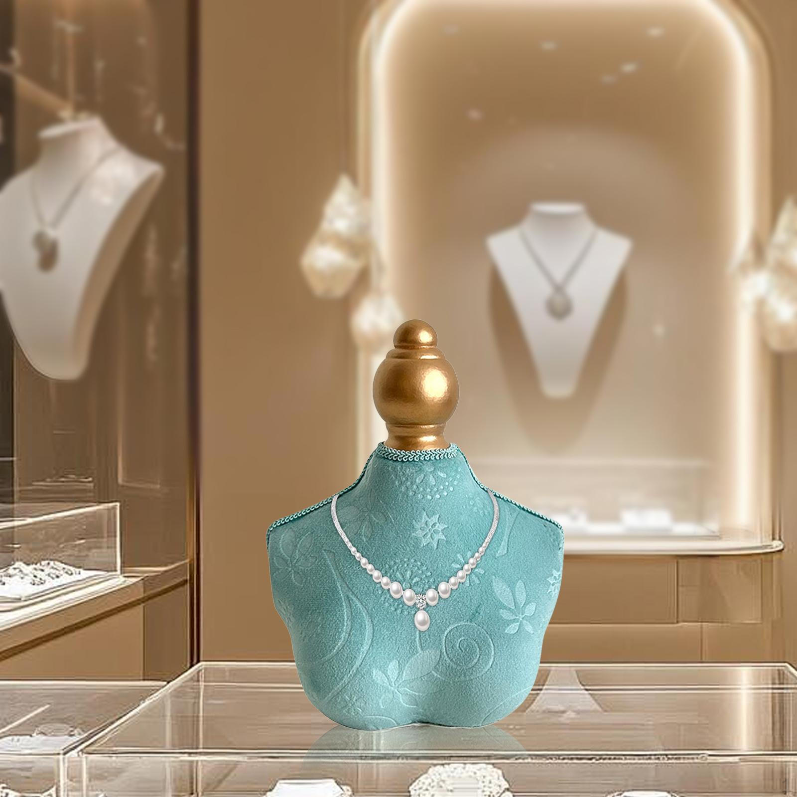 

Necklace Bust Display Stand Female Dress Form Bedroom Gift for Women Business Decoration Store 18cmx22cm_Short