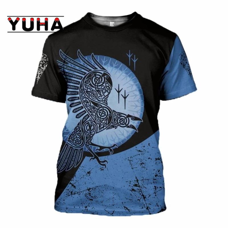 New Fashion Men Hoodies 3D Printed Viking Tattoo T Shirt Tees Shorts Sleeve Apparel Unisex Norse Cosplay Streetwear