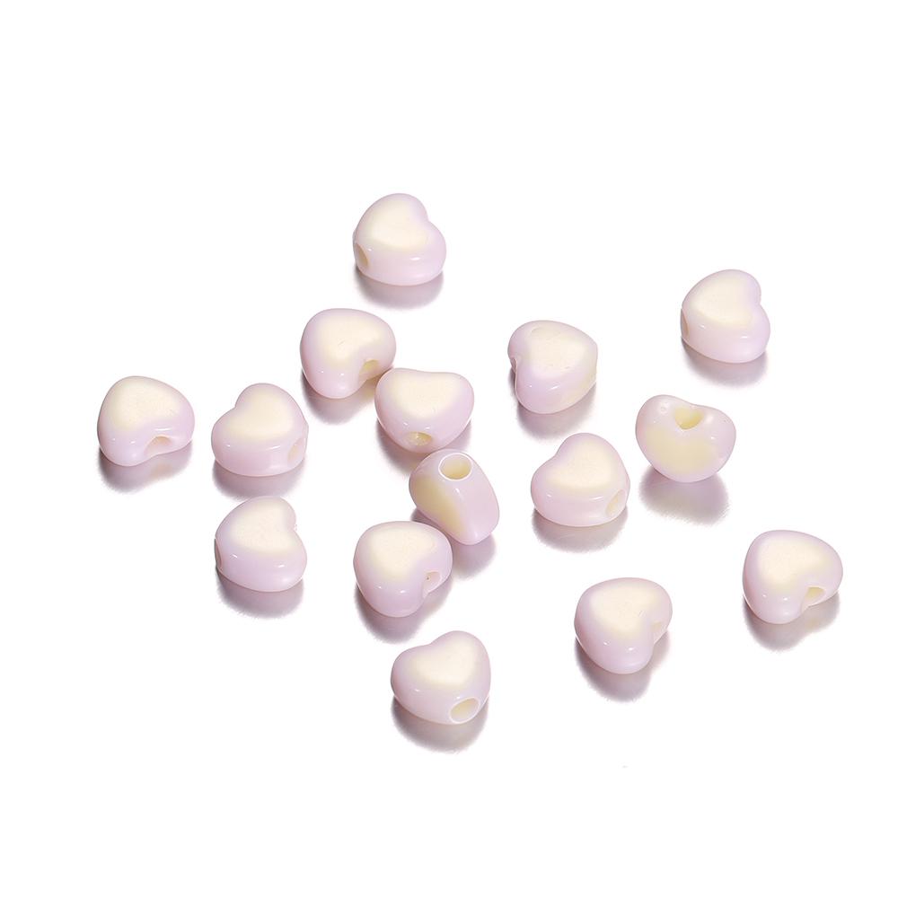 50/100pcs 6.5*8mm Acrylic Flat Love Heart Shape Loose Spacer Beads for Jewelry Making DIY Bracelet Necklace Accessories