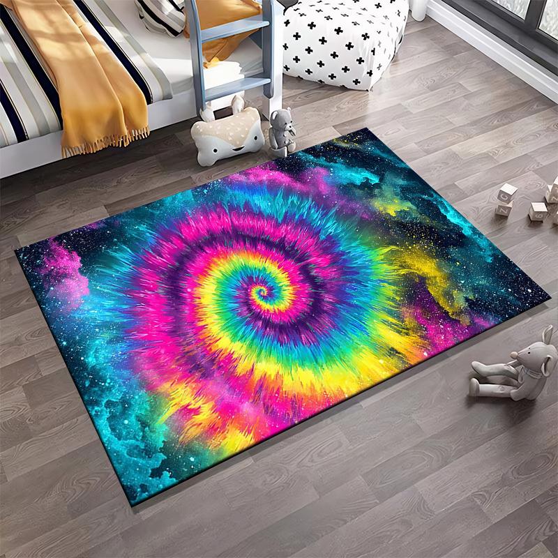 Colorful Galaxy Spiral Tie-Dye Carpet for Living Room Decoration Suitable for Use As an Anti-slip for Living Room Bedroom Sofas