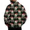 Herren Casual Cordjacke mit Taschen Reißverschluss Langarm Oberbekleidung Weihnachtsdruck