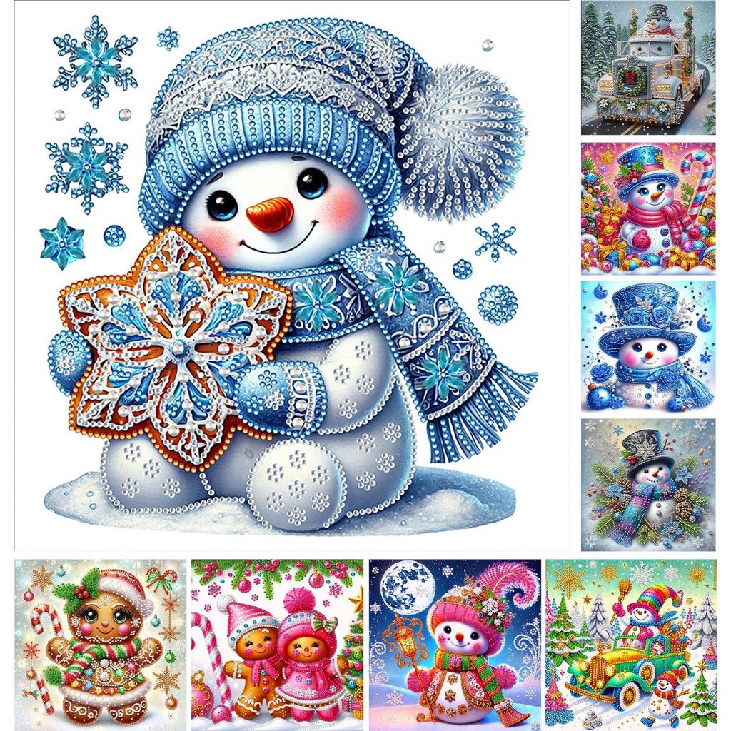 Snowman Partial DIY 5D Special Shaped Drill Diamond Painting Gem Art for Adults/Beginners Gift Idea Home Wall Decor 30x30cm