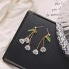 Korea Elegant Temperament White Color Petal Earrings for Women Wedding Party Jewelry Gifts