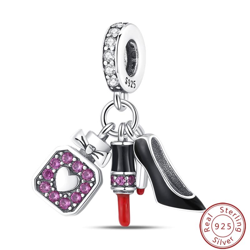 Copper Perfume Bottle High Heels Princess Dress Fashion Romantic Charms Beads 3Mm Diy Fine Jewelry Making