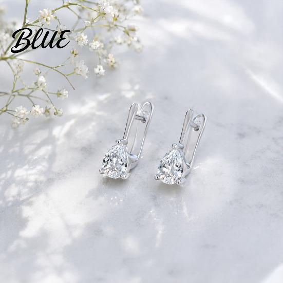 Long-lasting Shine Earrings 1 Pair Women Earrings Cubic Zirconia Drop-Shaped