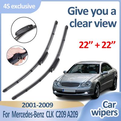 Car Front Wiper Blades For Mercedes Benz CLK Body Kit C209 A209 2001 2002-2009 Durable Slient Windshield Windscreen Accessories