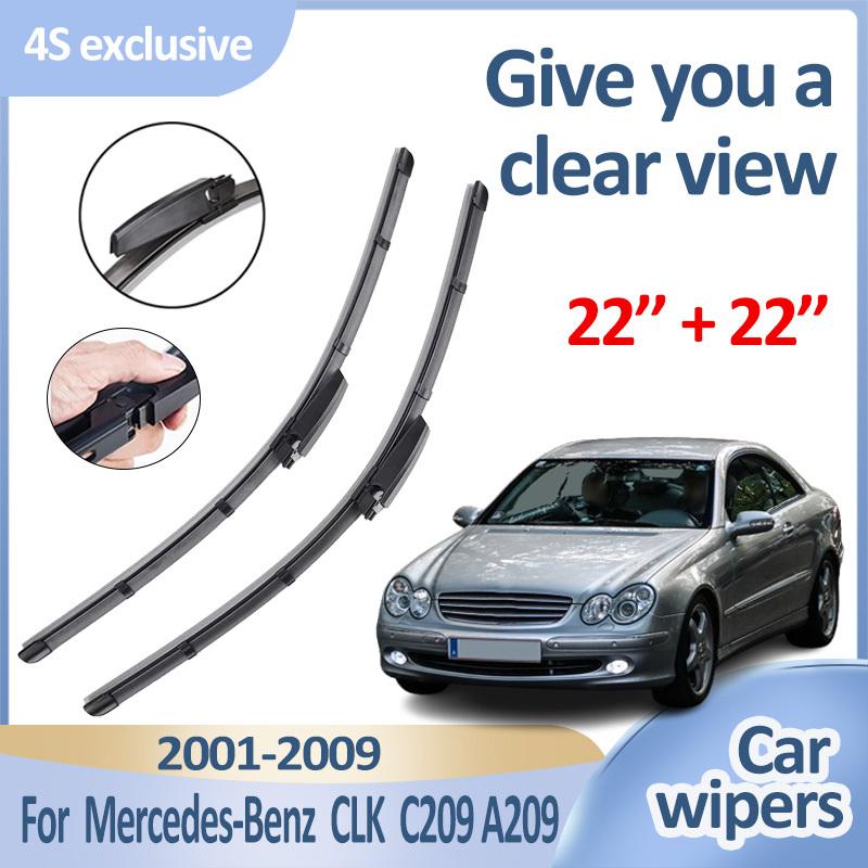 Car Front Wiper Blades For Mercedes Benz CLK Body Kit C209 A209 2001 2002-2009 Durable Slient Windshield Windscreen Accessories