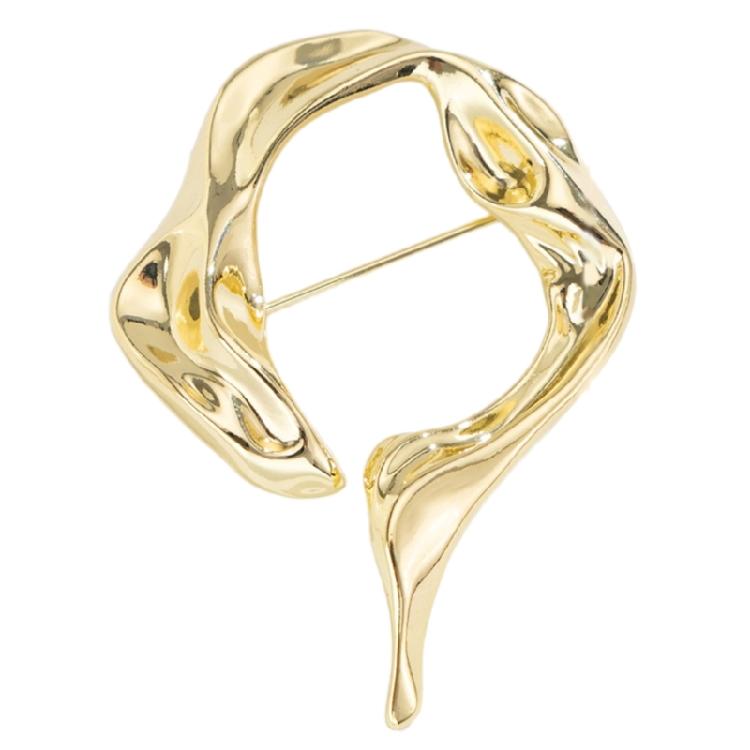 Delicate Hollow Pattern Alloy Brooch Eye Catching Lapel Pin Accessory For Women Seeking Unique Style Accent