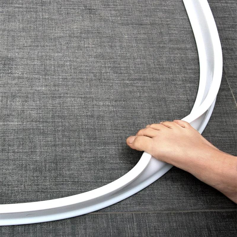 1PC 1/2m DIY Self-Adhesive Silicone Bendable Water Retaining Strip Shower Water Barrier Highl for Bathroom Separation Shower Acc
