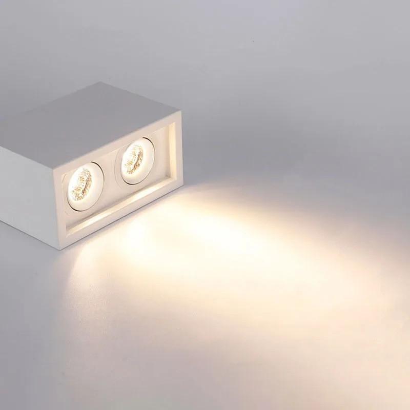 Square White Black LED COB Ceiling Lamp Indoor Lighting Surface Mounted Downlight Household 12W/18W LED Spot Light
