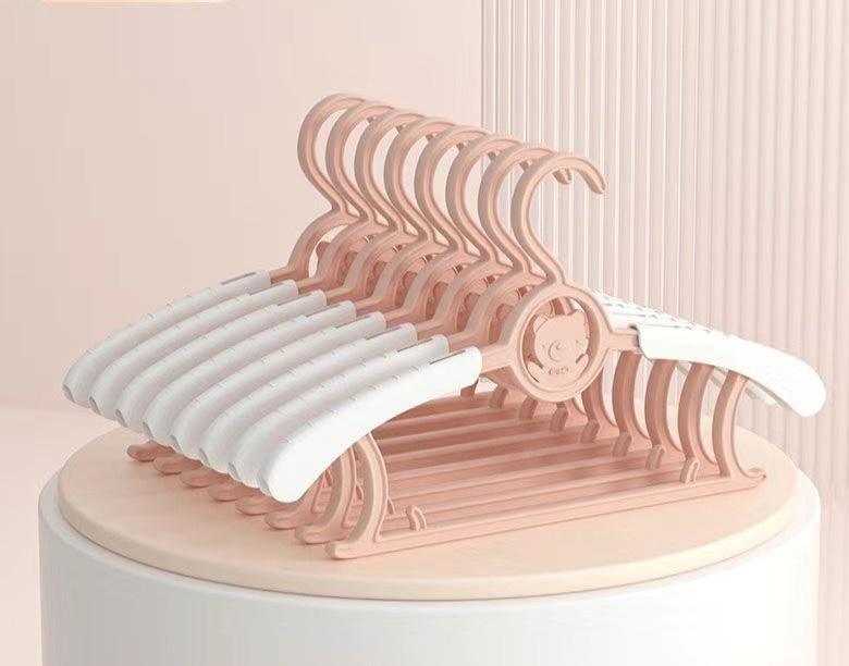 5/10/20Pcs Extendable Baby Nursery Closet Hanger Space Saving Kids Non-slip Clothes Hanger for Girl Boy Toddler Kids