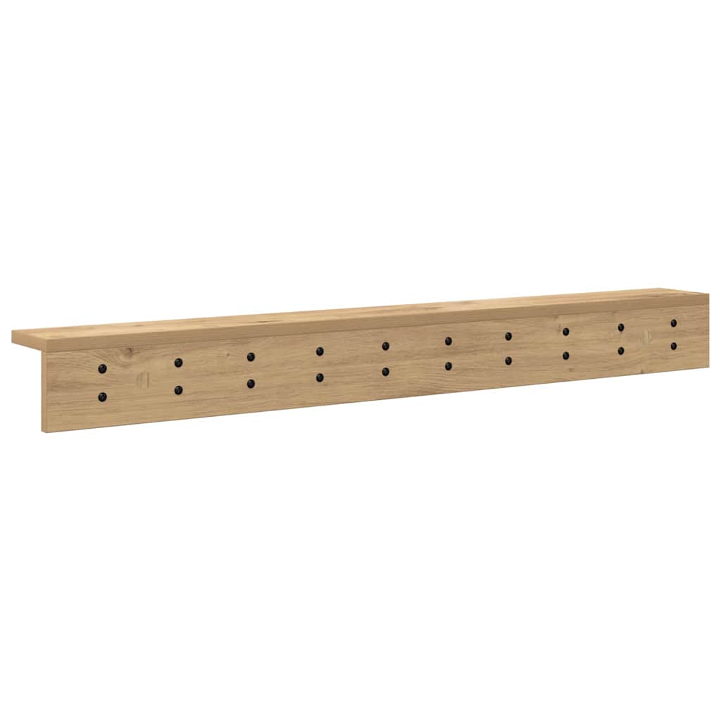 Wall Mounted Nightstand Artisan Oak Finish 100 X 10.5 X 10.5 Cm