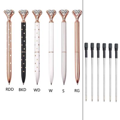 High-Quality Crystal Diamond Hat Model Business Office School Stationery Ballpoint Pen New Financial Ballpoint Pens
