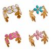 Wide Opening Bangles Gold Color Vintage Cuff Creative Flower  Bracelet  Jewelry
