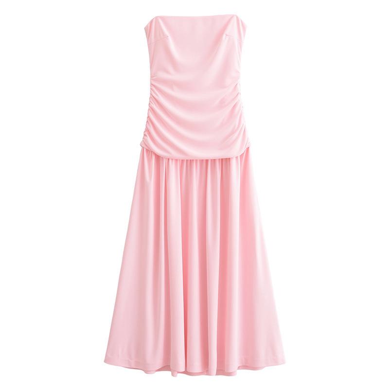 

TAOP&ZA Элегантное длинное платье без бретелек и рукавов с драпировкой для женщин - Коллекция весна/лето Small