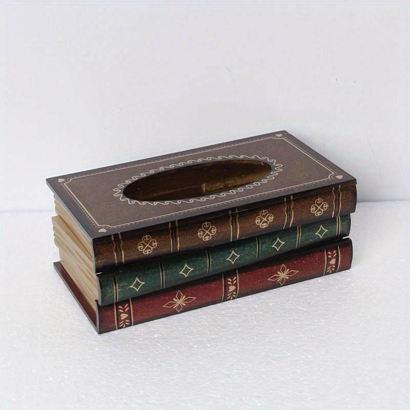 1pc, Tissue Box, Vintage European Style Simulation Book Tissue Box, Home Daily Use Desktop Tissue Storage Box, Suitable For Bedroom, Living Room