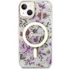 Etui do iPhone 14 Plus Guess Flower MagSafe Przezroczyste