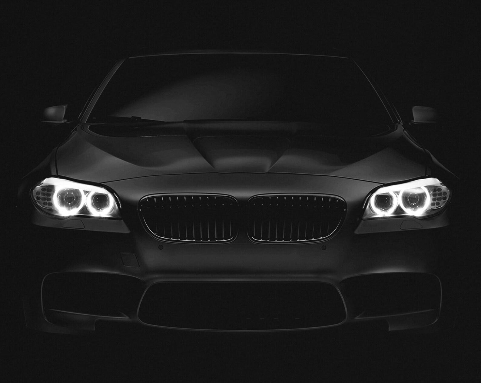 Bimmer M5 F11 T-Shirt Blue Angel Eyes Beemer Headlights Glow Black M