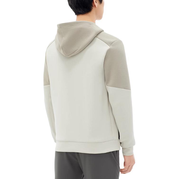 Anta Spliced Letter Hooded Cardigan Jacket Men Jacket Charcoal-Gray Chalk-White 152417705-1