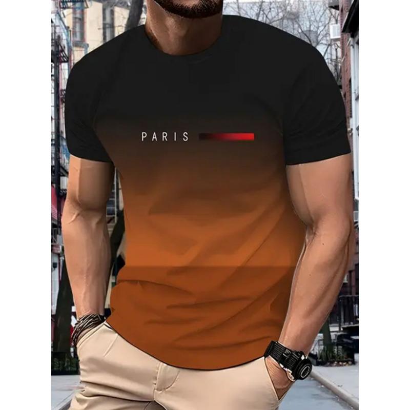 Simple Printed Men's Clothing Fashion Oversized Men's T-Shirt Summer Outdoor Breathable Men Top New Round Neck Men Short Sleeve