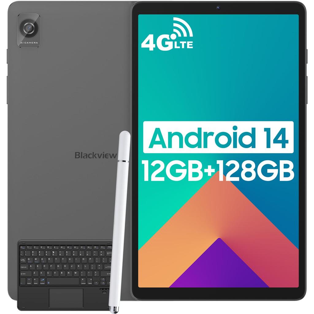 Blackview Tab60 Android 14 Doke CPU 4G Face Wireless and GMS 8.68-inch Tablet, 12GB+128GB+1TB Expansion, OS_P 4.0, 8-Core T606, SIM-Free Tablet,