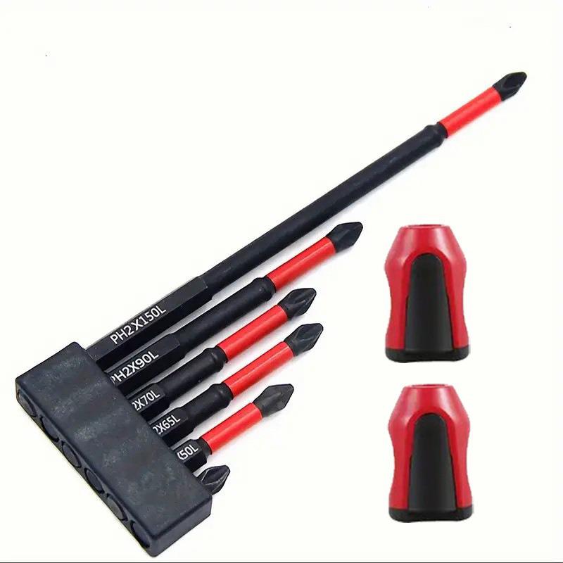 Shock-resistant Magnetic Phillips Screwdriver Bits with Anti-slip Teeth