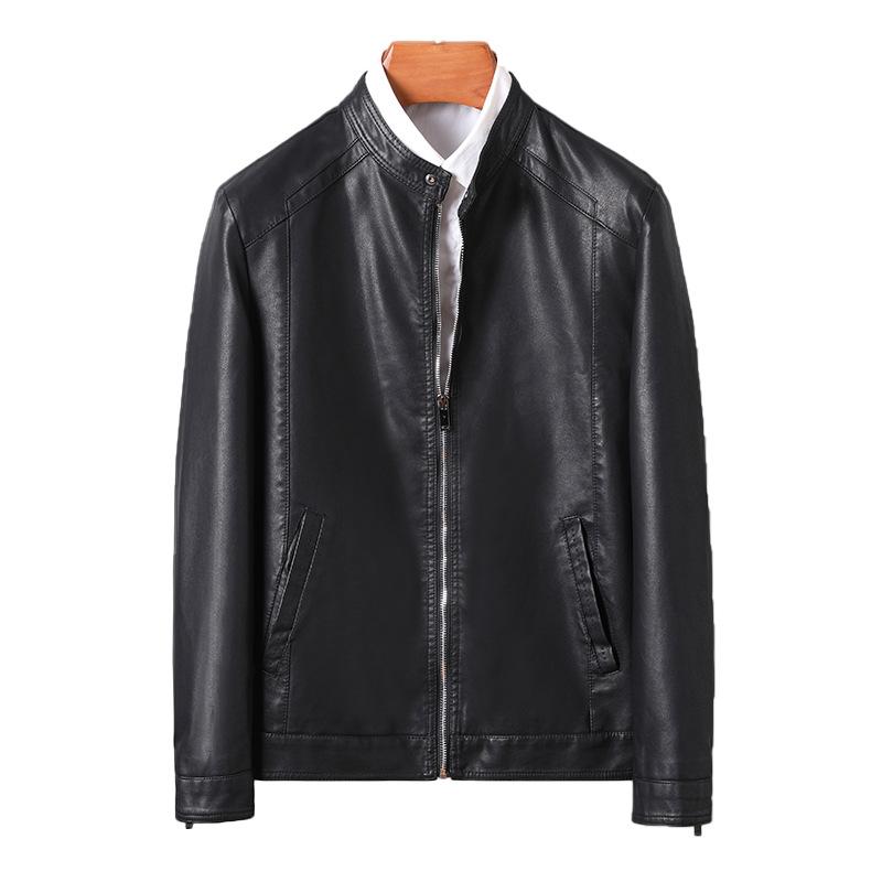 Leather Jacket Men's Youth Korean Style Slim Handsome Casual Men's Leather Jacket Motorcycle Jacket