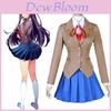 Sayori Yuri Natsuki Monika Prachtige Schooluniform Jurk Cosplay Kostuum Volledige Set