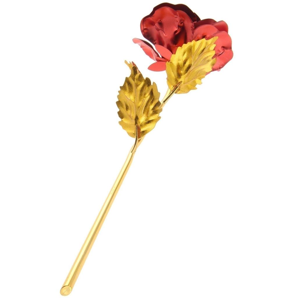 24k Gold Foil Plated Eternal Rose Flower for Romantic Valentine's Day Lover Wedding Mother's Day Gifts