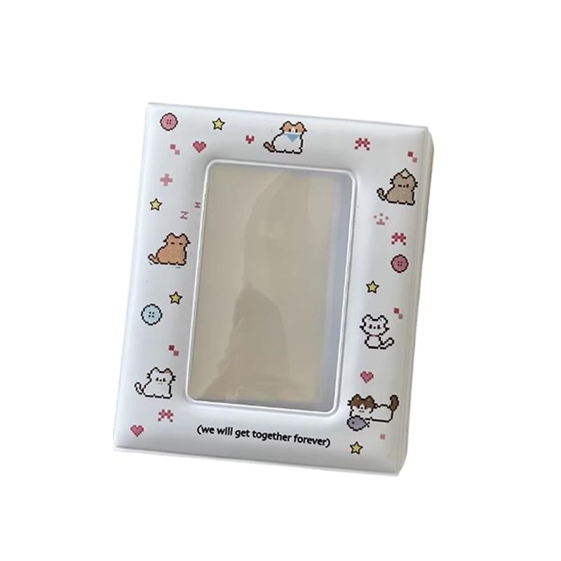 3 Inch Photocard Binder Photo Card Holder Card Sleeves Idol ID Cards Collector Kawaii 40pcs Card Capacity Hollow Cartoon Album