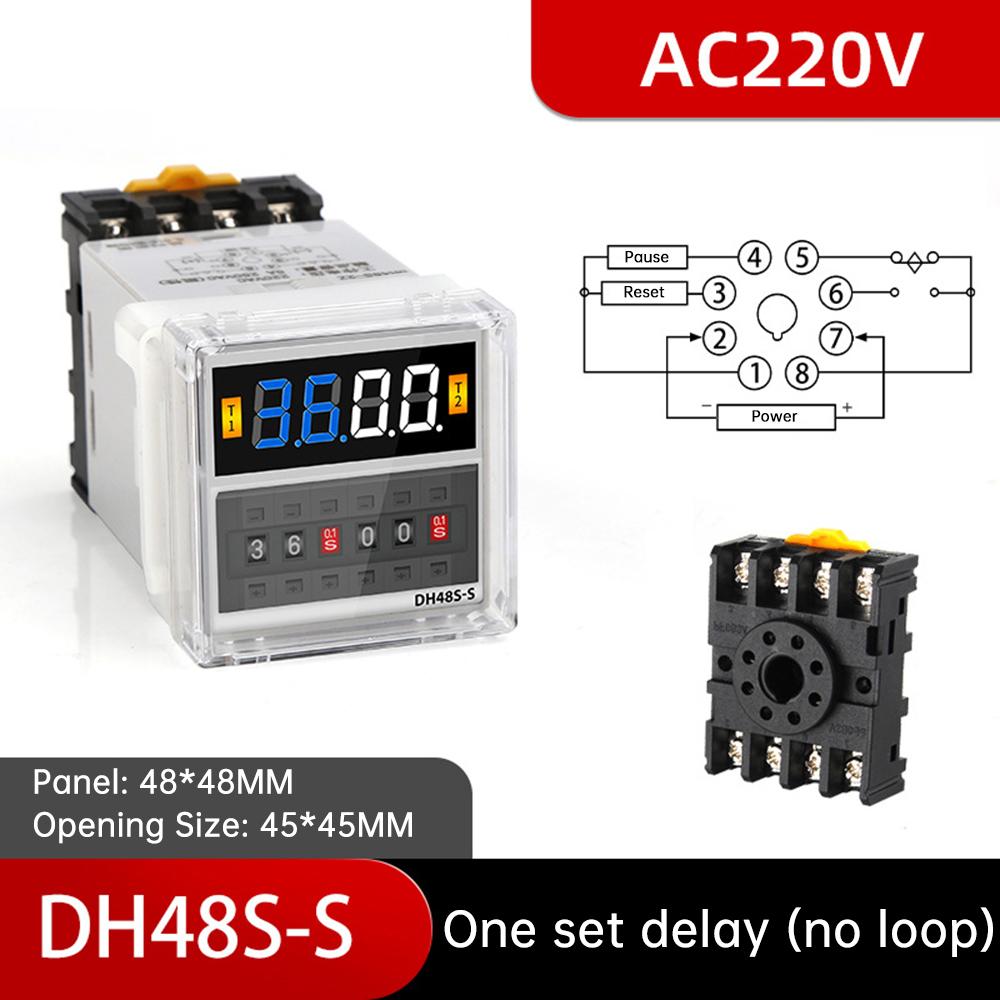 DH18S-S 1.1s-991h Relay AC 111V 111V DC 11V 11V Repeat Cycle SPDT Timer Switch Relay and Socket Base DH18S Din Rail Power Supply