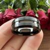Dropshipping 8mm Stainless Steel Wedding Ring Men Women Daily Life Gift Jewelry Grooved Beveled Brushed Comfort Fit