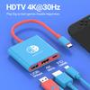 Hub USB C 3 en 1 Type C vers HDMI 4K avec charge rapide PD 100W Station d'accueil USB 3.0 pour Switch MacBook Ordinateur Portable Téléphone