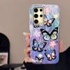 For Samsung Galaxy A56 A15 A25 A55 A35 A16 A26 A36 S24 S25 Plus Ultra 5G Phone Case Feather Gauze Rainbow Butterfly Bumper Cover