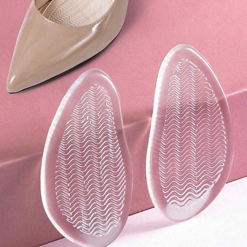 1pair Women's Half Size Shoe Inserts, Anti-Slip Breathable Sweat-Absorbing Foot Pads