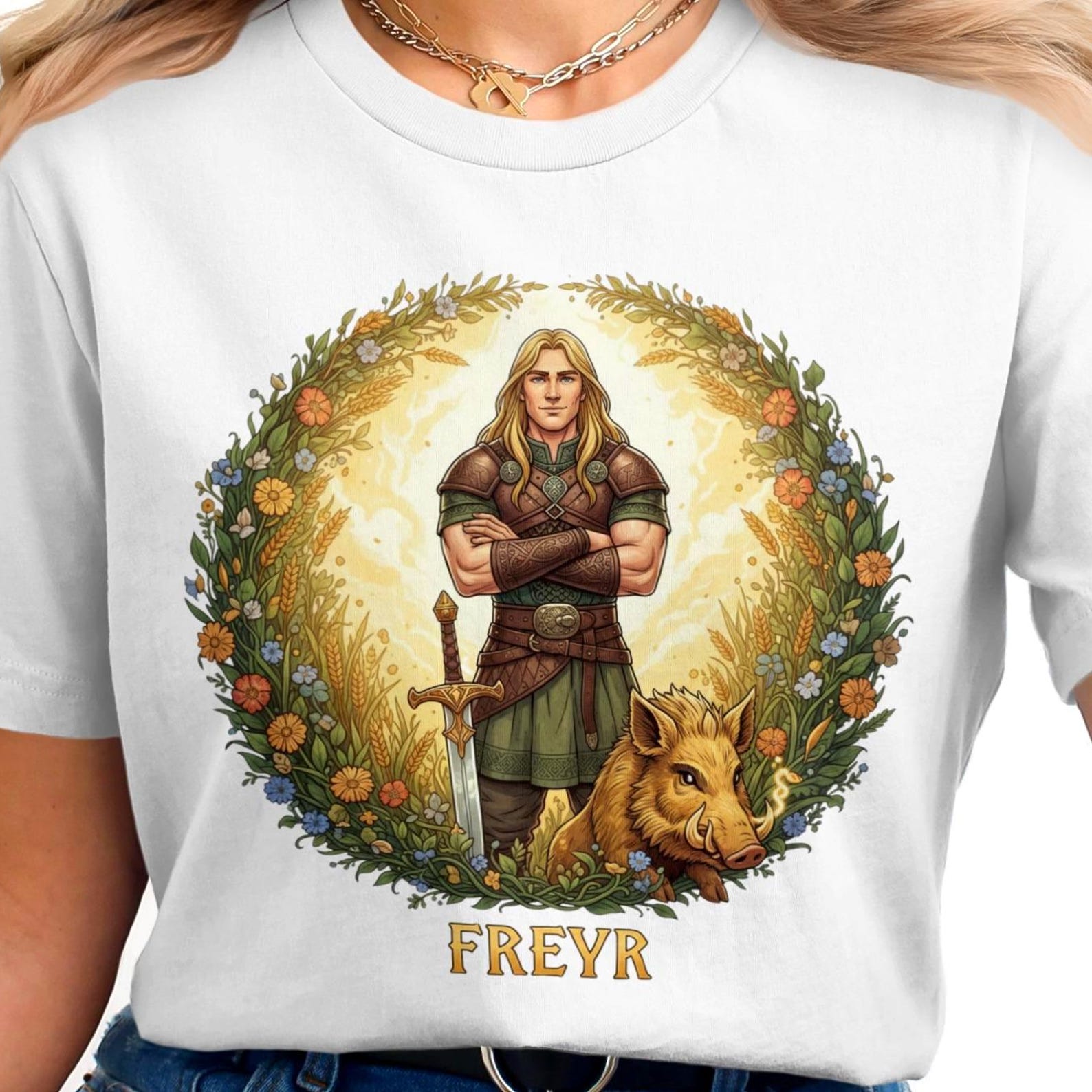 Freyr T-Shirt | Norse Mythology | Vintage Norse God Tee 4XL