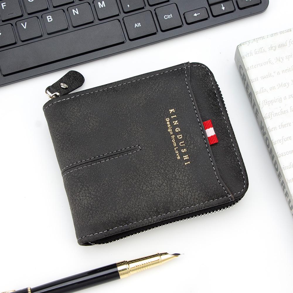 Men's Retro Zipper Tri-Fold Wallet with Coin Purse, Multi-Card Slots, and Chain Clip - Large Capacity