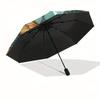 Stunning Butterfly Stained Cute Window Art Umbrella, Cute Umbrella with Cute Design, Portable 3-Fold Compact Umbrella for Men & Women, Valentine's Day
