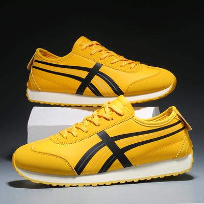 Modemarke Sneaker Herren Sportschuhe Damen Laufschuhe Gelbe Freizeitsneaker Herren Komfort Gehen Schuhe Flache Trainer