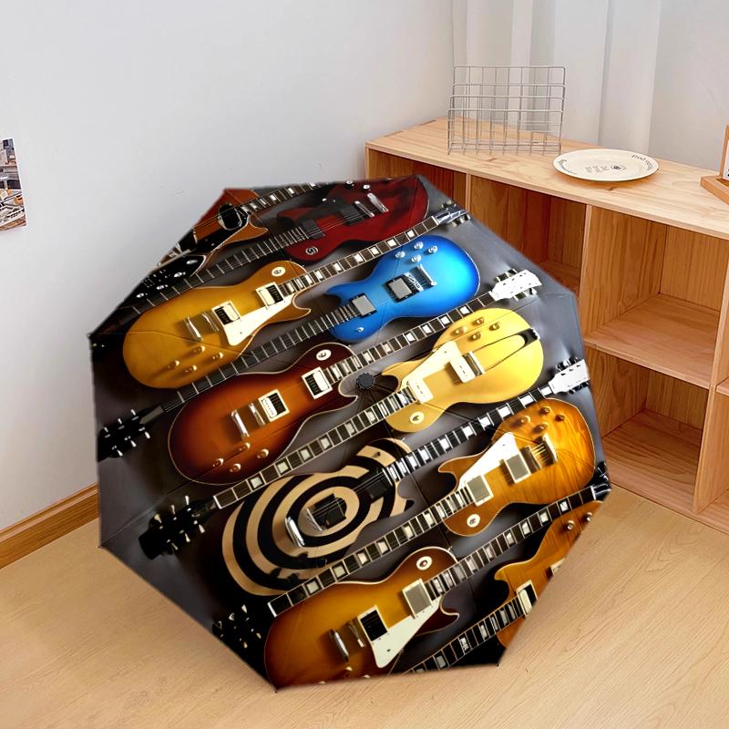 1PC electric guitar Umbrella Portable Folding Umbrella Iron Frame Hole Bone Structure Outdoor Home Umbrella A15