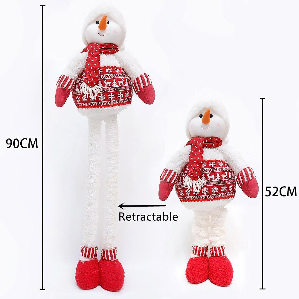 Pink Retractable Christmas Gnome Long Legs Standing Faceless Santa Dolls Forest Man Telescopic Toy Decoration Ornaments Gift Kid