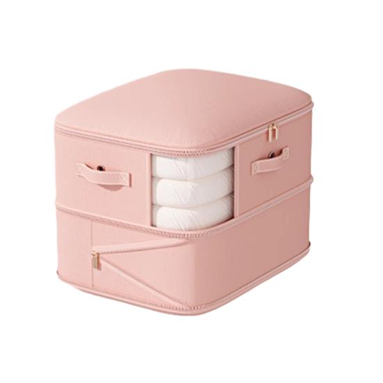 Comforter Storage Bag Zipper Compression Clear Window And Bag with Carry Handles Space Saver Organizer