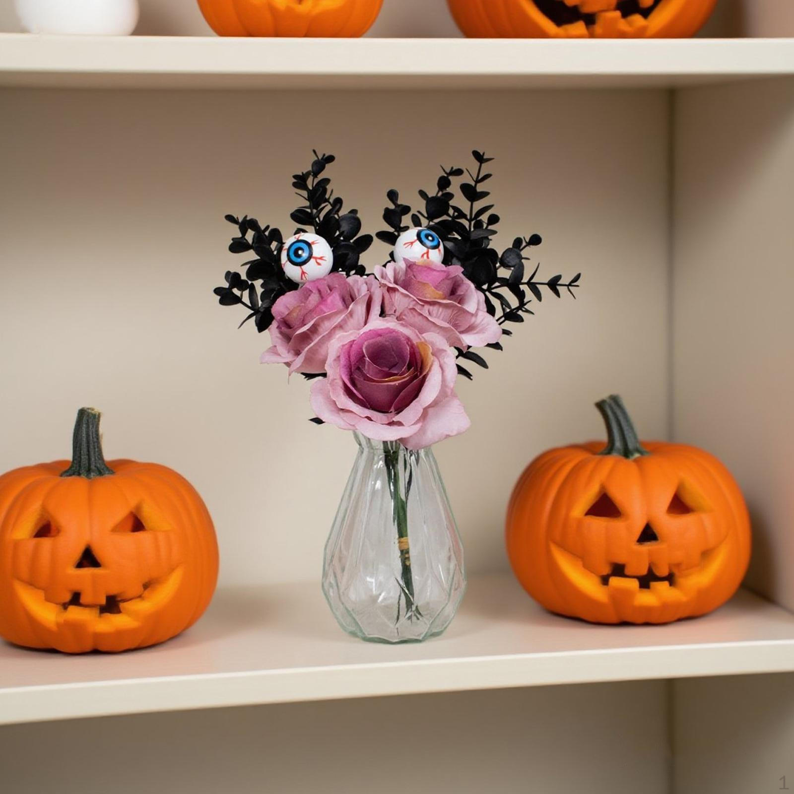 Хэллоуинский букет Искусственный цветок Реквизит Украшение Жуткие декоративные ветки Пучок для вечеринки розовый