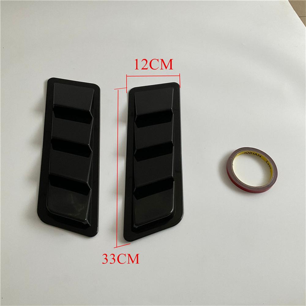 1Pair Glossy Black Air Flow Intake Hood Scoop Vent Cover Universal Car Styling
