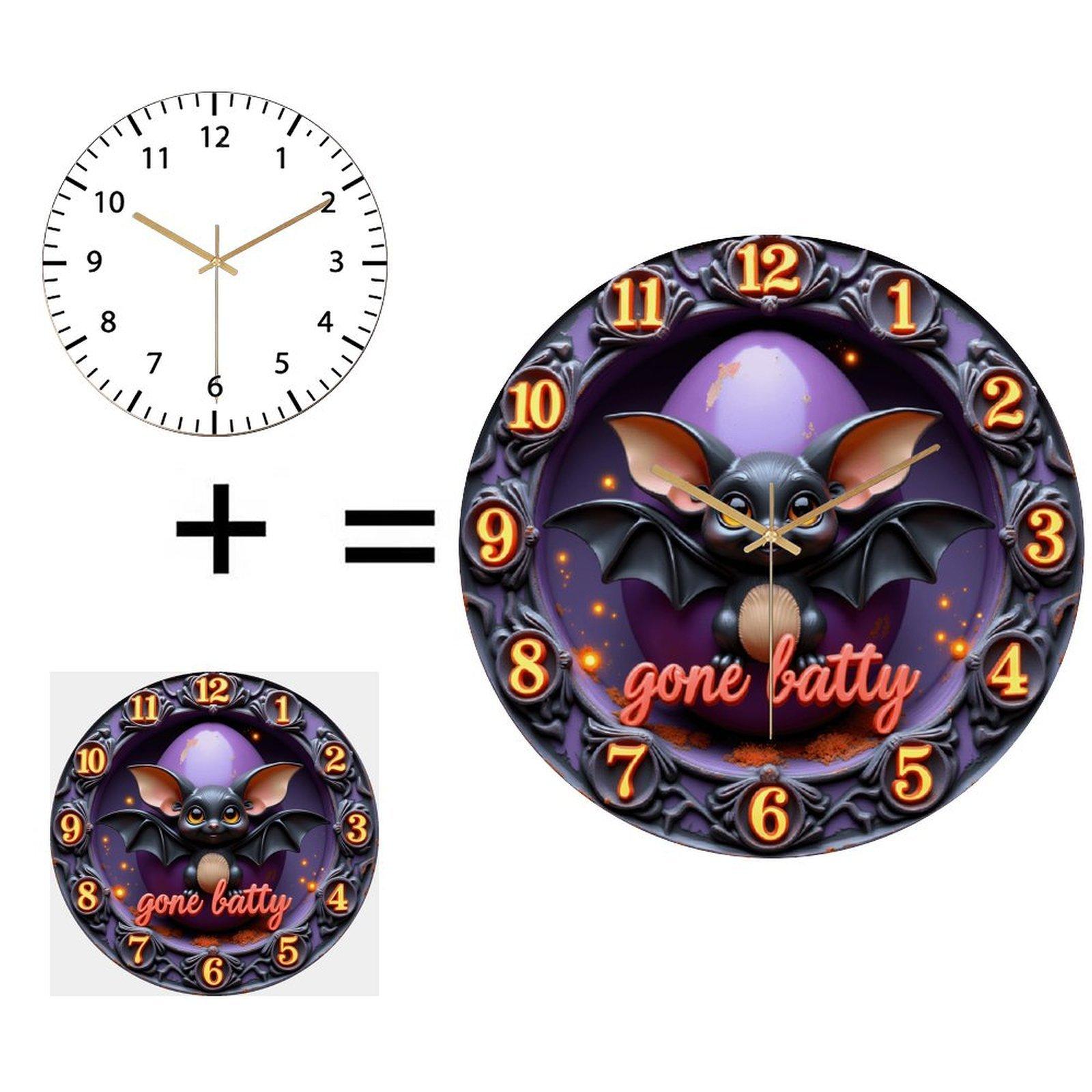 30x30cm Round Wall Clock with Distinctive Skeleton Hands and a Clear Glass Dial (White,12 in(30.48cm)) белый