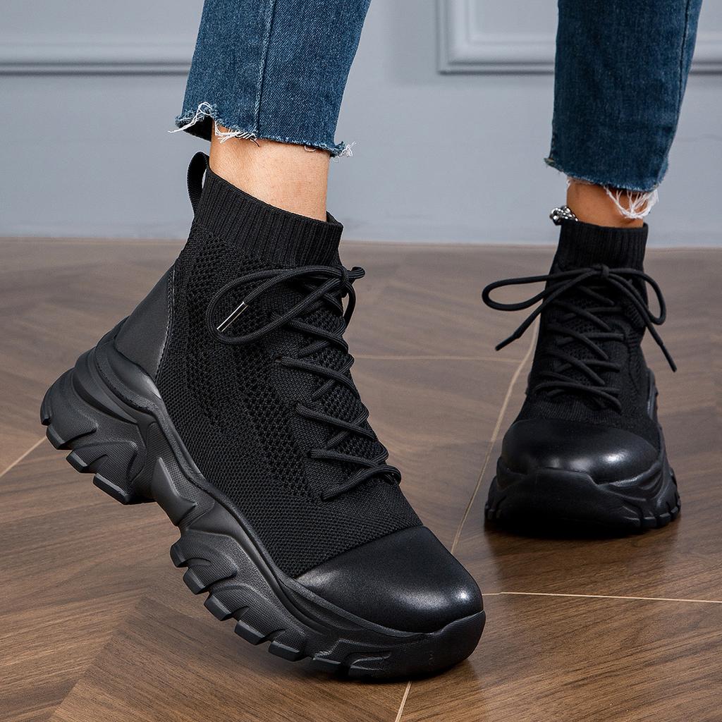 TUINANLE Platform Shoes Women High Top Sneakers Fashion Women Shoes Cool Street Young Ladies Footwear